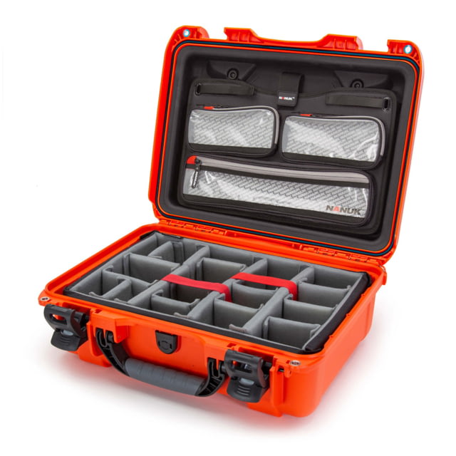 Nanuk 925 Pro Photo Camera Case Kit w/Lid Organizer / Padded Divider Orange Medium - Nanuk