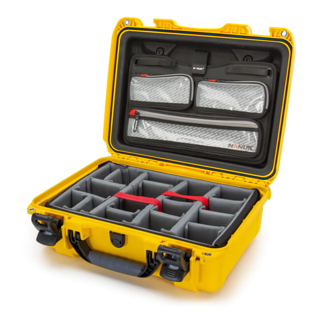 Nanuk 925 Pro Photo Camera Case Kit w/Lid Organizer / Padded Divider Yellow Medium - Nanuk