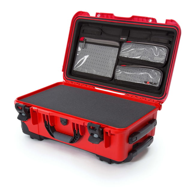 Nanuk 935 Case w/ Cubed Foam / Lid Organizer Red Large - Nanuk