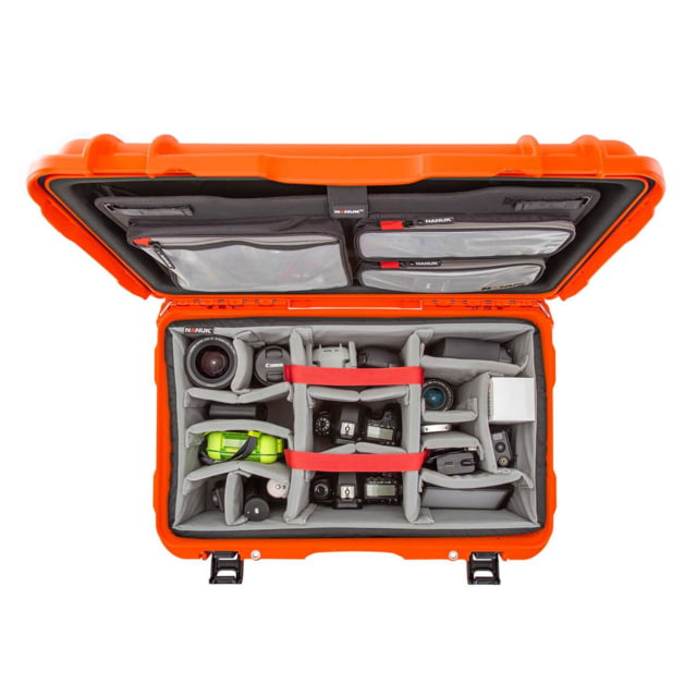 Nanuk 938 Pro Photo Camera Case Kit w/Lid Organizer / Padded Divider Orange Large - Nanuk
