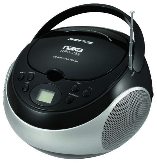Naxa Portable Mp3/Cd Player with AM/FM Black NPB-252 BK - Naxa