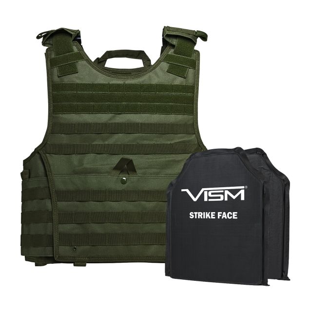 NcSTAR Expert Plate Carrier Vest w/Two 10x12in Rectangle Cut Soft Ballistic Panels Green 2XL - Ncstar