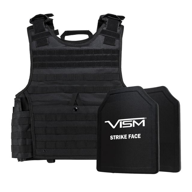 NcSTAR Expert Plate Carrier Vest w/Two 11x14in Shooters Cut Hard PE Ballistic Panels Black 2XL - Ncstar