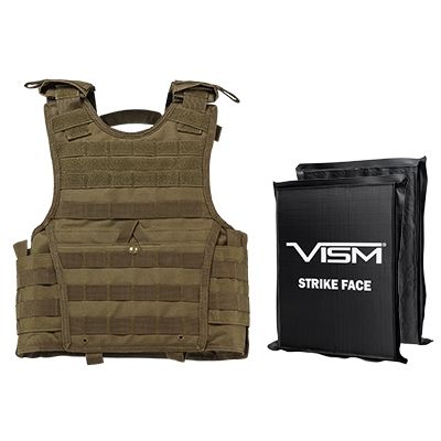 NcSTAR Expert Plate Carrier Vest w/Two 8x10in Rectangle Cut Soft Ballistic Panels Tan Extra Small - Small - Ncstar