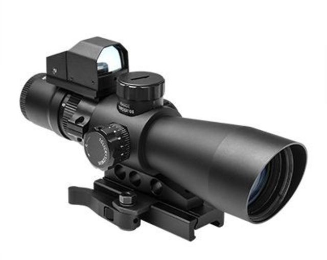 NcSTAR Ultimate Sighting System Gen-2 Rifle Scope w/ Micro Red Dot Mil Dot Reticle Black