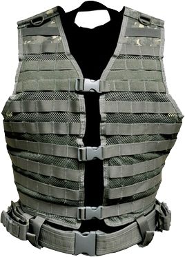 VISM MOLLE / PALS Hydration Ready Tactical Vest Digital Camo ACU XXL and Up - Vism