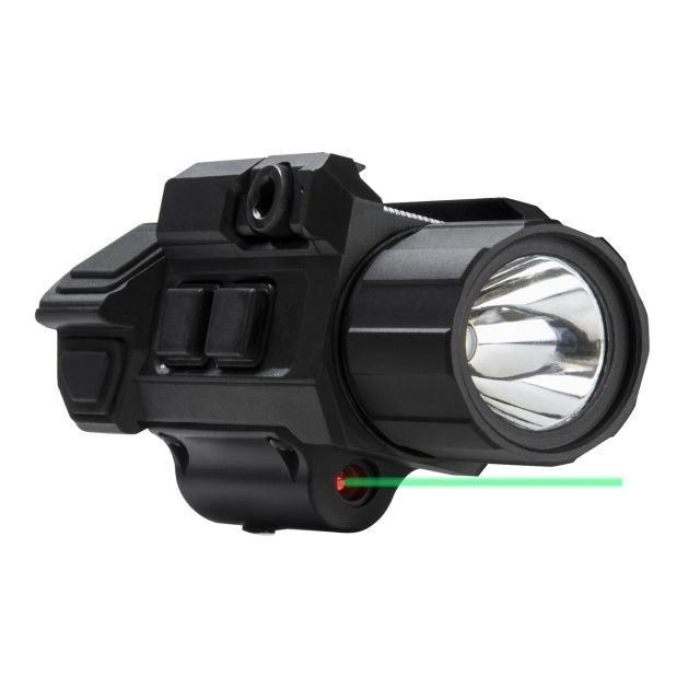 VISM Pistol Flashlight w/ Strobe CR123A Green/White 200 Lumens Black - Vism