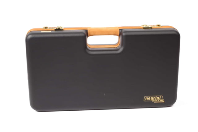 Negrini Luxury Handgun Case - 2 Pistols Black/Nespola Leather Trim/Bordeaux Interior - Negrini