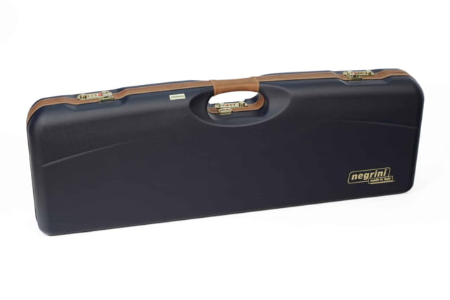 Negrini OU Deluxe Skeet Single Shotgun Case + Tube Set Navy/Tobacco Leather/Navy Interior