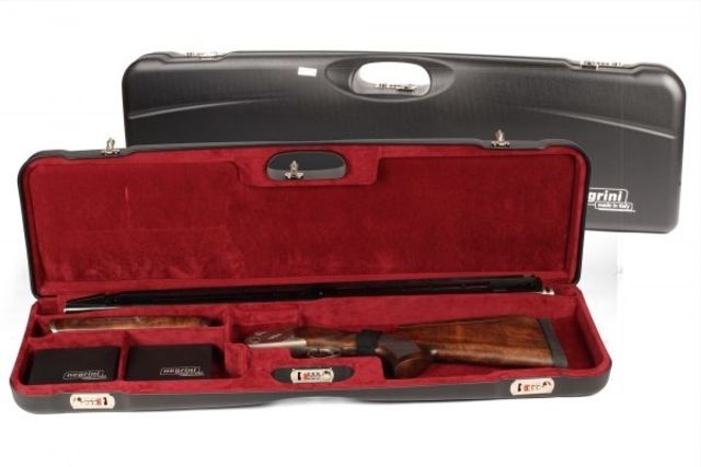 Negrini OU High Rib Trap/Sporting Shotgun Case Black/Bordeaux L37.5in x H10.5in x D3.75in - Negrini