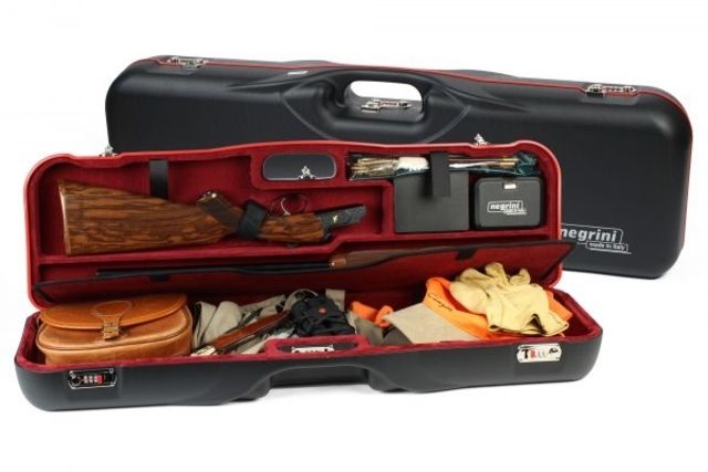 Negrini OU/SxS Shotgun Luggage Case Black/Red L35.6in x W10.8in x D5.9in - Negrini