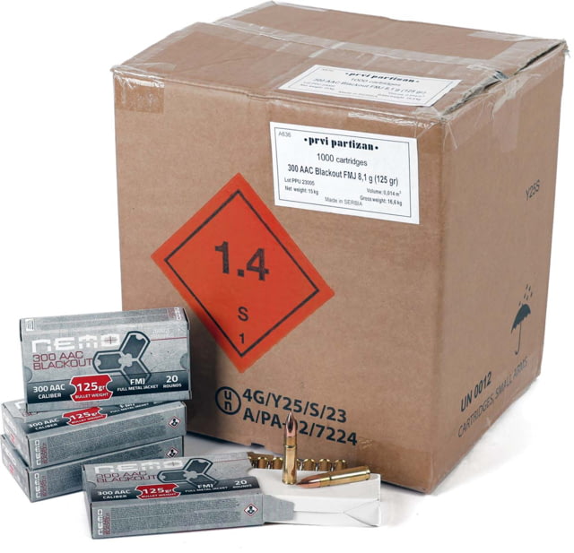 NEMO Arms .300 AAC Blackout 125 Grain Full Metal Jacket Brass Cased Rifle Ammo  Rounds - Nemo Arms