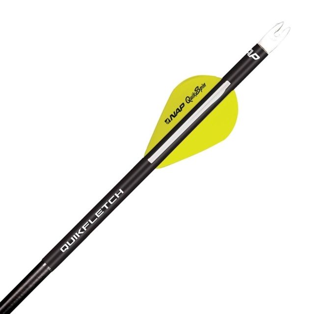 New Archery Products Quikfletch 2in Twister Vanes Black Tube 6 Pack White/Yellow/Yellow