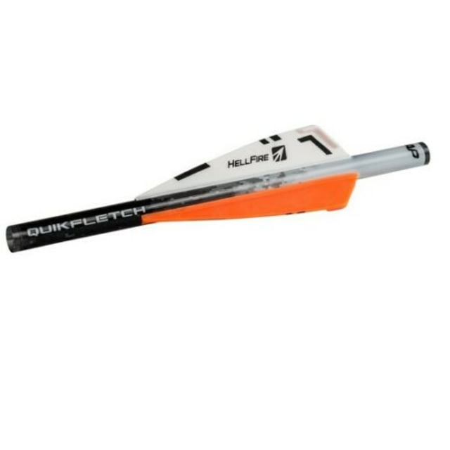 New Archery Products Quikfletch 3in Hellfire Standard Vanes 6 Pack White/Orange/Orange