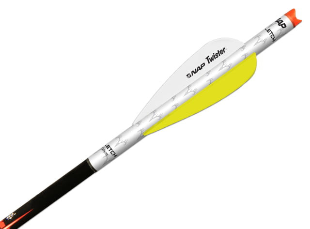 New Archery Products Quikfletch 3in Quikspin Vanes for Crossbow 6 Pack White/Yellow/Yellow - New Archery Products