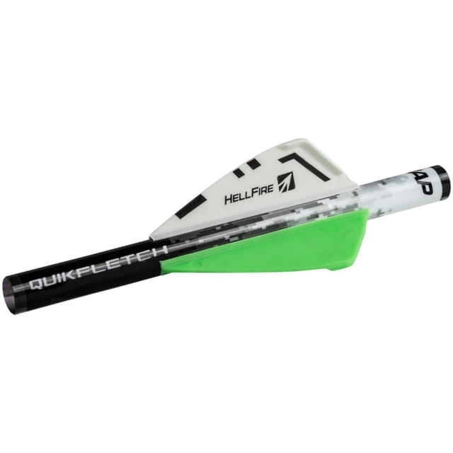 New Archery Products Quikfletch Hellfire 2 in White/Green/Green Pack of 6