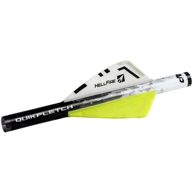 New Archery Products Quikfletch Hellfire 2 in White/Yellow/Yellow Pack of 6