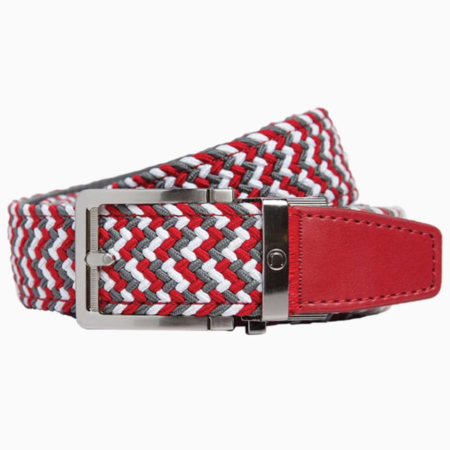 Nexbelt Braided Belt Red/Grey/White Up to 50" Waist - Nexbelt
