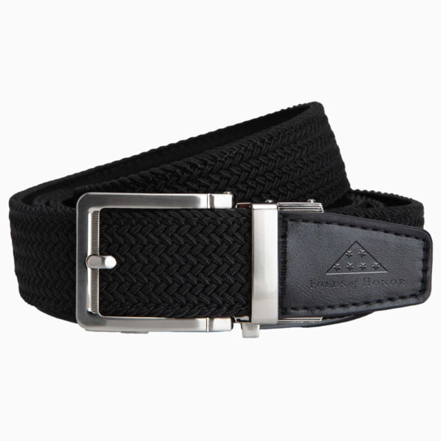 Nexbelt Folds Of Honor Braided Belt Black Stamped Up to 50" Waist - Nexbelt