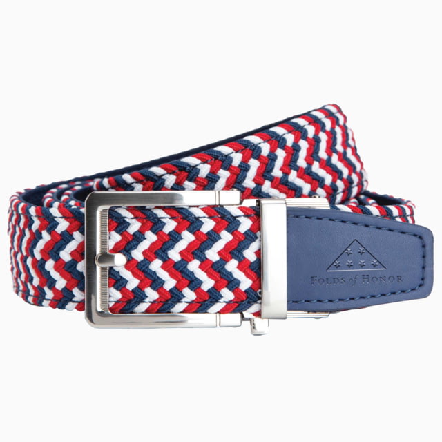 Nexbelt Folds Of Honor Braided Belt Red/White/Blue Up to 50" Waist - Nexbelt