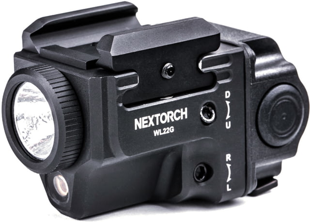 Nextorch WL22 LED Compact Weapon Light w/Green Laser. Lithium Ion White 650 Lumens Black - Nextorch
