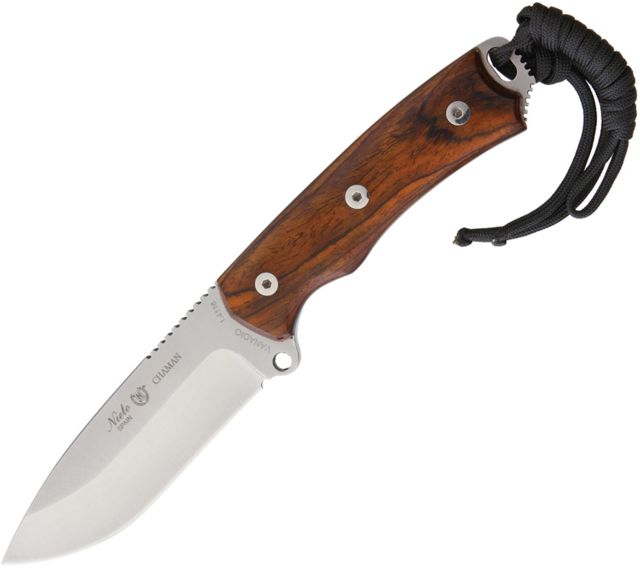 Nieto Chaman Basic Cocobolo Fixed Blade Knife 9.5in 4.5in Standard Edge Drop Point Satin Cocobolo Wood Handle - Nieto