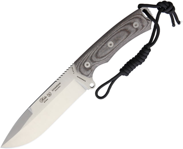 Nieto Chaman Macro Fixed Blade Knife 5.5" satin finish 1.4116 stainless blade Black canvas micarta handle - Nieto