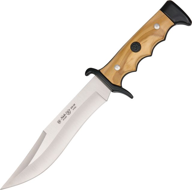 Nieto Cuchillo Cetreria Fixed Blade Knife SS Plain Clip Blade Olive Wood handle NIE - Nieto