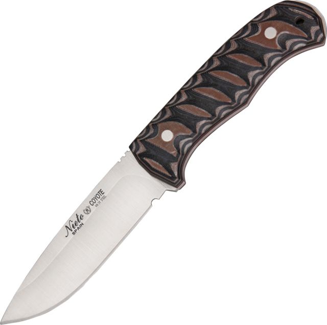 Nieto Cuchillo Coyote Fixed Blade Knife SS PE Blade Black and Wood Handle NIE - Nieto