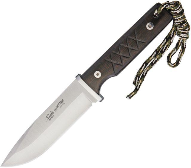 Nieto Mustang Fixed Blade Rosewood Fixed Blade Knife 5.5in Standard Edge Satin Rose Wood Handle - Nieto