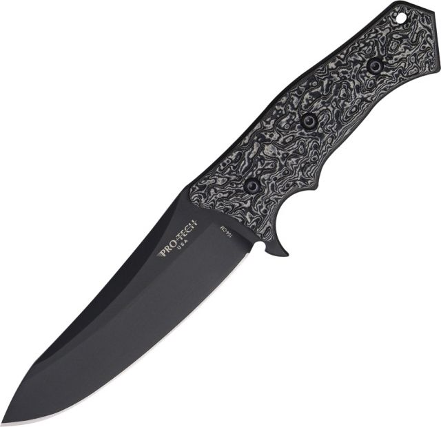 Nieto Pro Tech Spindrift Fixed Blade KnifePlain Edge Blade Black And Grey G-10 Handle PTK - Nieto