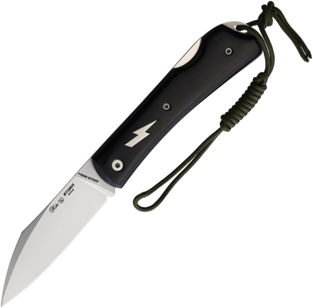Nieto Storm Folding Knife 4.25in Closed 3.25in Satin Bohler N690 SS Blade Black Micarta Handle - Nieto