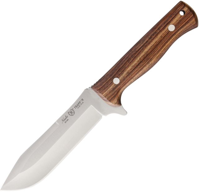 Nieto Trapper Fixed Blade Violet Fixed Blade Knife 5.25in AN58 Steel Standard Edge Satin Brown Violet Wood Handle - Nieto