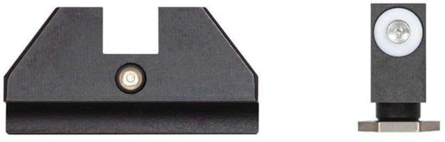 Night Fision Accur8 Student Gun Night Sight Set Glock 42/43/43X White Front Ring One-Dot Rear - Night Fision