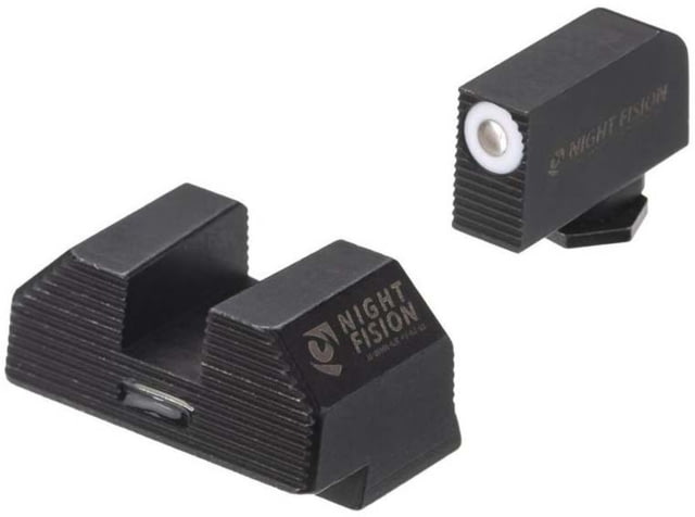 Night Fision Costa Ludus Night Sight Set Glock 17/19/34 White Front Ring Horizontal Tritium Bar Rear - Night Fision