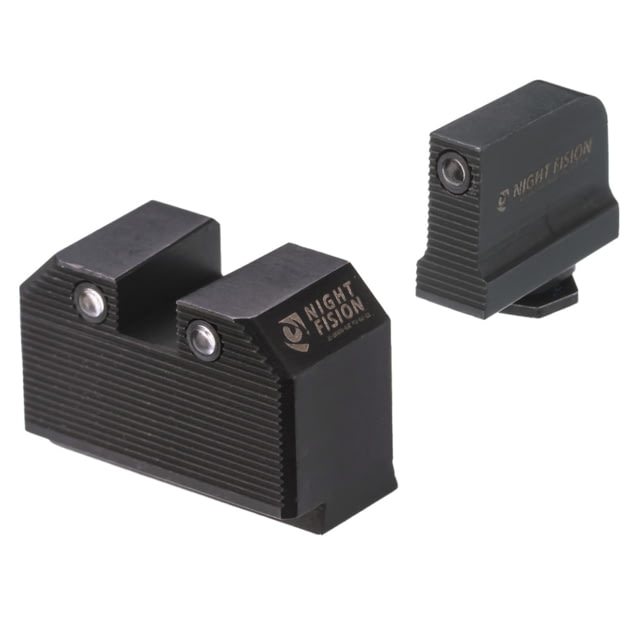 Night Fision Optics Ready Stealth Series Square-Notch Tritium Night Sight Glock 17/G19/G34 Black Front Green Tritium/Black Rear Black