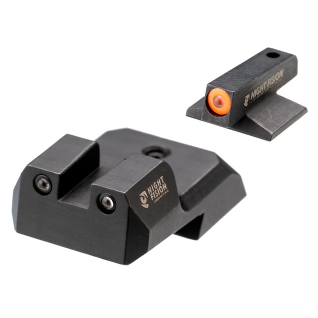 Night Fision Tritium Front Night Sight Set  .160in Blade Orange Front Black - Night Fision