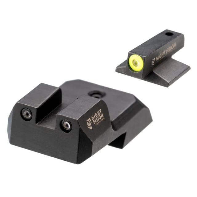 Night Fision Tritium Front Night Sight Set, 1911, .160in, Blade Yellow Front, Black, 1911-326-003-YGZG by USA Night Fision Pistol Sights
