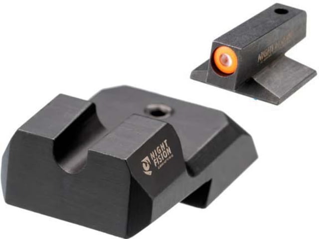 Night Fision  Tritium Night Sight Set .160 Blade Orange Front Ring U Notch Blank Rear - Night Fision