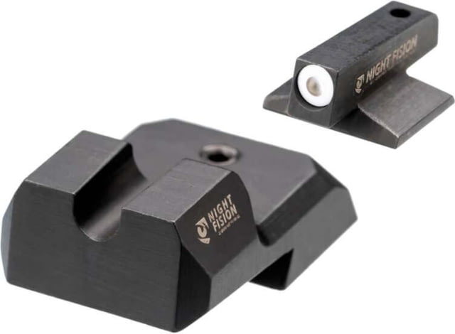 Night Fision  Tritium Night Sight Set .160 Blade White Front Ring U Notch Blank Rear - Night Fision
