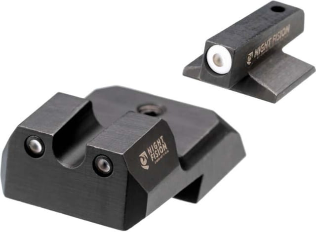 Night Fision  Tritium Night Sight Set .160 Blade White Front Ring U Notch Rear - Night Fision