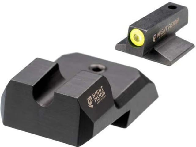 Night Fision  Tritium Night Sight Set .160 Blade Yellow Front Ring U Notch Blank Rear - Night Fision