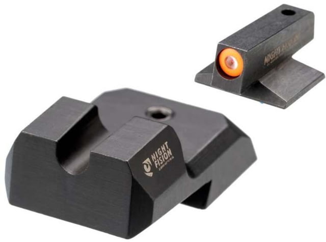 Night Fision  Tritium Night Sight Set .180 Blade Orange Front Ring U Notch Blank Rear - Night Fision