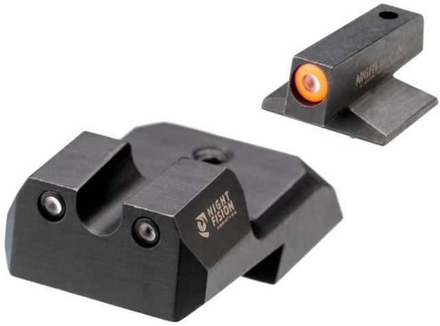 Night Fision  Tritium Night Sight Set .180 Blade Orange Front Ring U Notch Rear - Night Fision
