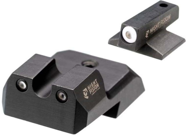 Night Fision  Tritium Night Sight Set .180 Blade White Front Ring U Notch Rear - Night Fision
