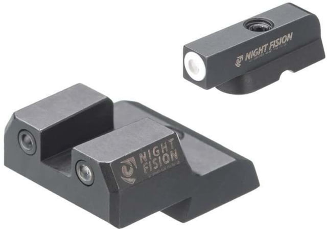 Night Fision Standard Height Night Sight Set CZ 75/85 White Front Ring - Night Fision
