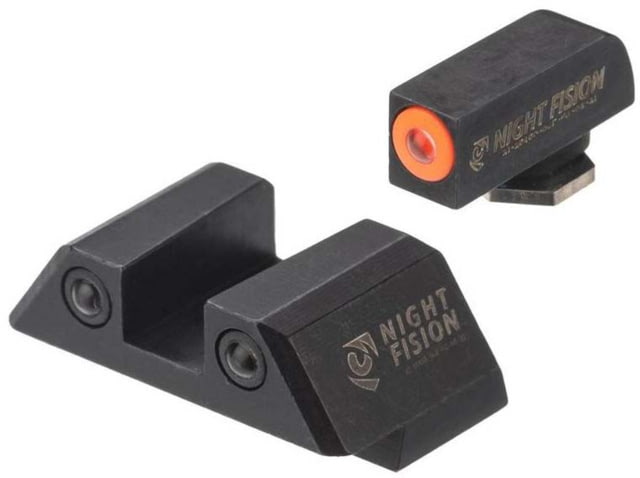 Night Fision Standard Height Night Sight Set Glock 48 Orange Front Ring - Night Fision