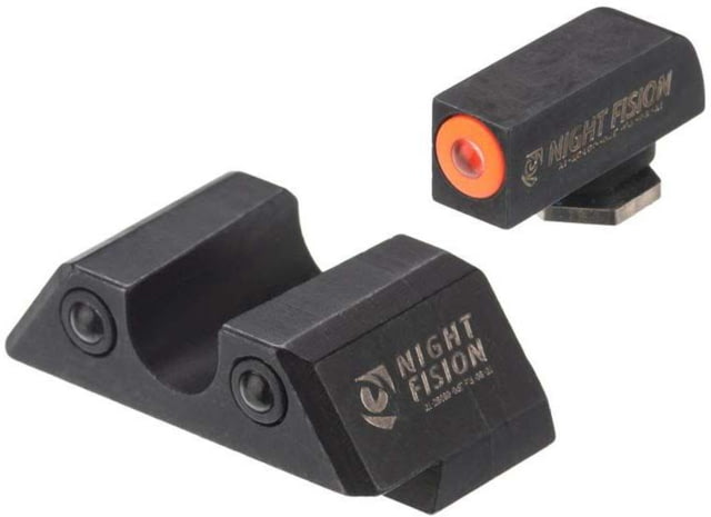 Night Fision Standard Height Night Sight Set Glock 48 Orange Front Ring U Notch Rear - Night Fision