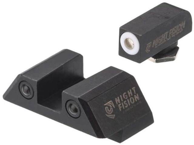 Night Fision Standard Height Night Sight Set Glock 48 White Front Ring - Night Fision