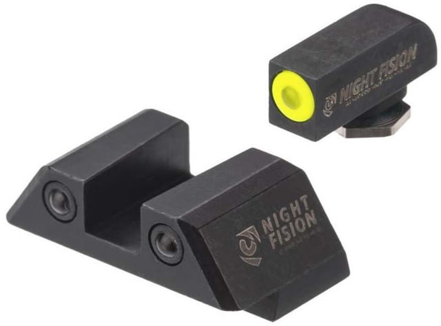 Night Fision Standard Height Night Sight Set Glock 48 Yellow Front Ring - Night Fision